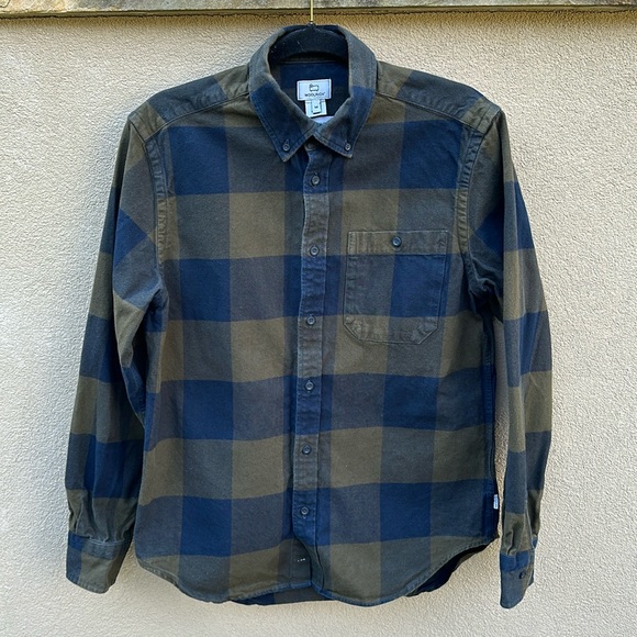 Woolrich 🔥 Trout Run Flannel Check Button Down Shirt Sz M Dark Green Buffalo - Picture 6 of 12